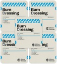 Rhino Rescue 5 Pack 4" X 4 "Bur Dressing, Burn Gel Cooling Soothing Cream Relief Burn First Aid Supplies (5)