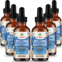 2000MG Liposomal Glutathione נוזל, 98% Absorption, Active Form L-Glutathione תוסף, טבעוני ידידותי, תרכובת אנטי-חמצן Powerful Antioxidant Complex for Immune System, Aging Defense, Detox, 12 FL.OZ