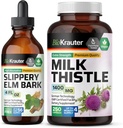 BIO KRAUTER Slippery Elm Tincture 4 Fl. Oz. & Milk Thistle 250 קפסולות