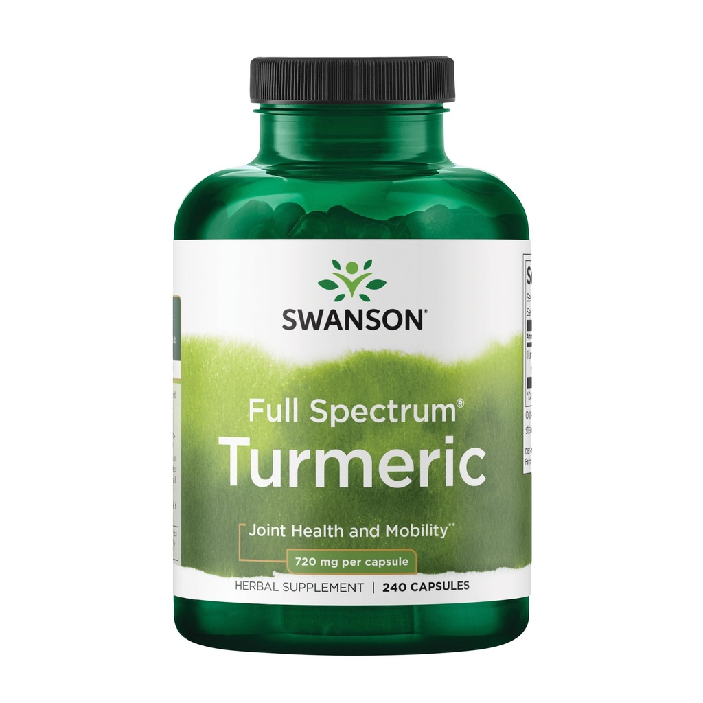 Swanson Turmeric Antioxidant, Joint Health, Cardiovascular, Liver Detox, Mood ו- Memory Support Add Curcuma Longa (Rhizome) 720 מ"ג, 240 קפסולות, 120 משרתות, 1.44 גרמים לשרת המשרתים לשרת.