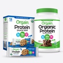 Orgain אורגני אבקת חלבון וחלבון Bars Bundle (2.03lb + 12 Count)