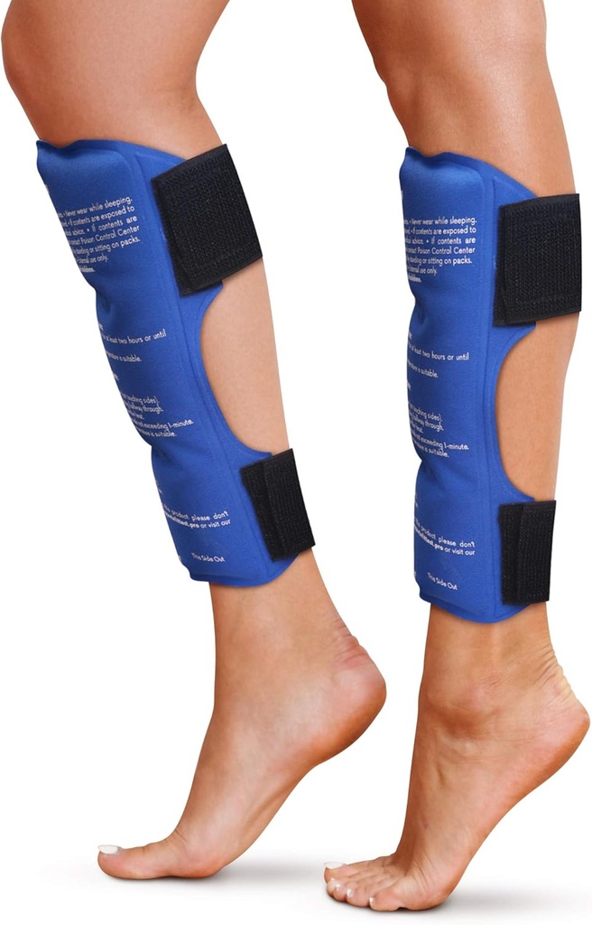 Shin Splint Ice Packs, HSA ו- FSA Eligible Reusable Hot and Cold Therapy Wrap | Leg or Calf Pain הקלה | Advanced Soft Gel Technology | Freezable and Microwavable | Running Injuries & Recovery