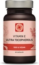 ויטמין E 1000 IU Ultra Tocopherol 450mg ויטמין E טבעוני - All 4 Tocopherols - Alpha Tocopherol + Beta Tocopherol + Gamma Tocopherol + Delta Tocopherol - ייחודי d Alpha (180)