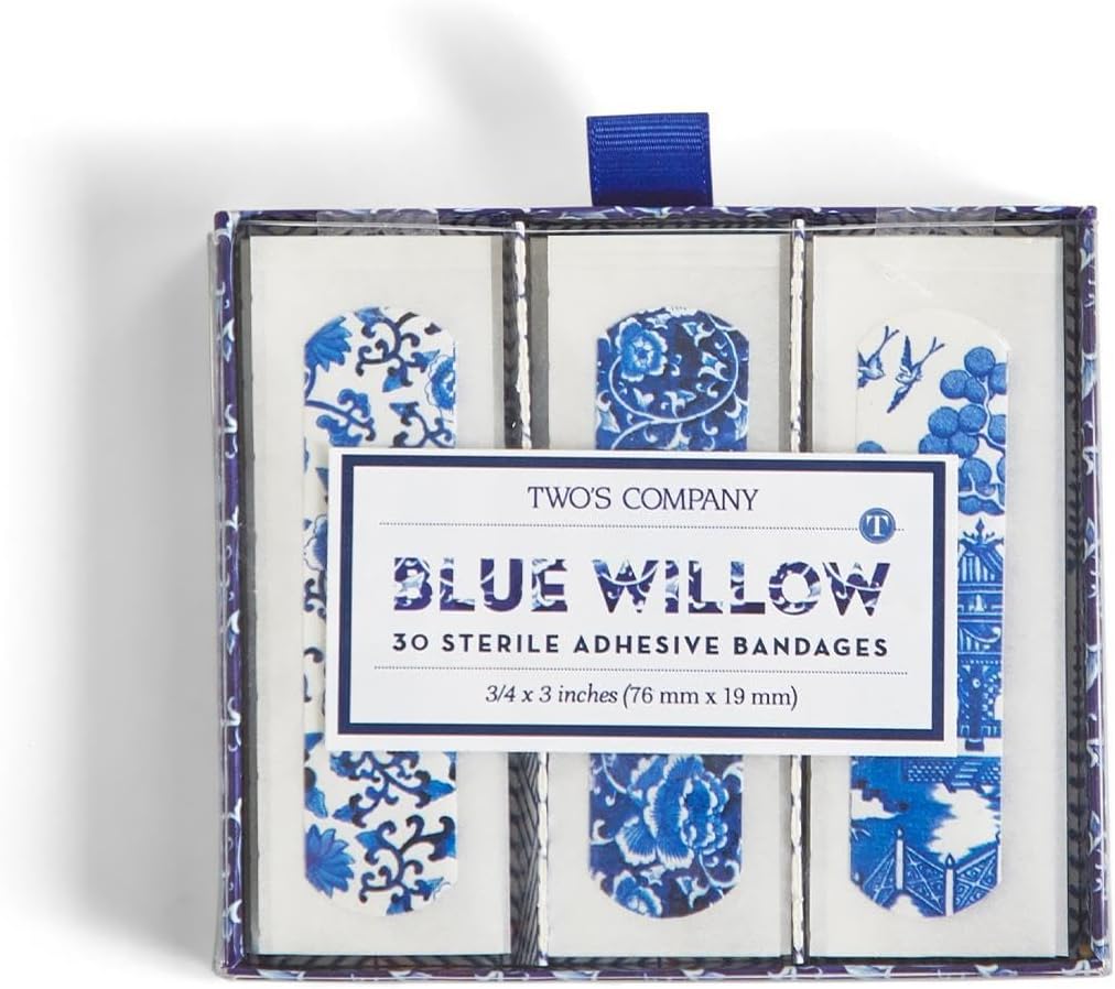 חברת 2 53560 Blue Willow Bandages in Gift Box,30 Pieces, 3 אינץ', Plastic, White