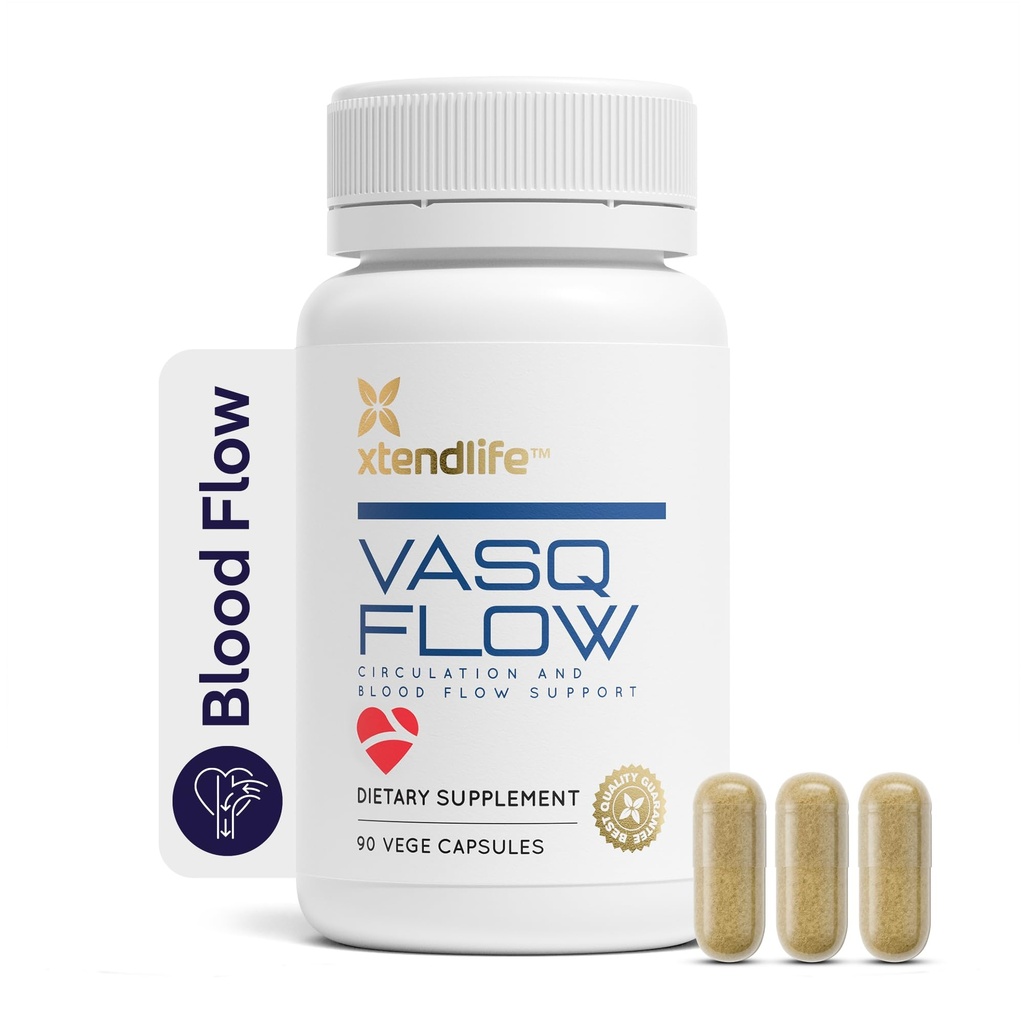 XtendLife ו-QFlow Nitric Oxide Booster - עבור Circulation, Blood Flow, Heart & שריר תמיכה - עם Red Spinach Extract & Age Garlic - 1 חודש אספקה (90 ספיר)