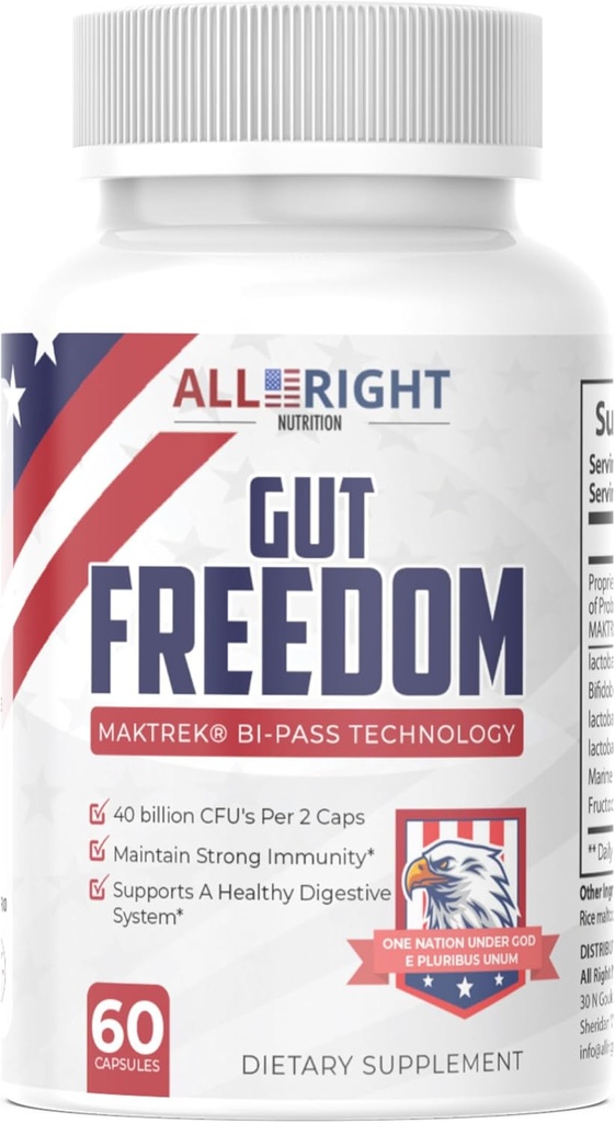 חירות - פרוביוטיקה לבריאות Gut - 40 מיליארד CFUs - 60 קפסולות