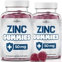AGE Zinc Gummies - 2 Pack - 50 מ"ג גבוה Immune Booster Zinc תוסף, Immune Defense, Powerful Natural Antioxidant, non-GMO - by New Age, 120