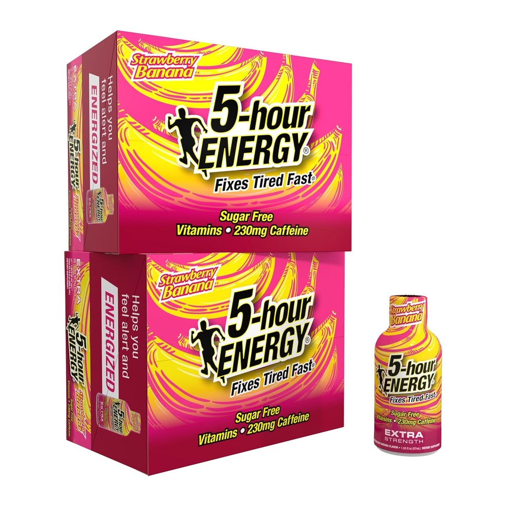5 שעות ENERGY Extra Power Shot, Strawberry בננה פלאמור (1.93 oz., 24 Count) סוכר חינם ו- Zero Calories, B-Vitamins & Amino Acids, 230 מ"ג Caffeinated אנרגיה נורה, דיאטנית תוספת תוספת תוספת תוספת תוספת תוספת תוספת של משקאות, B-Vitamins & Amino Acids, 230mg Caffeinated Energy Shot, דיאטת אנרגיה נורה, דיאטנית תוספת תוספת תוספת תוספת תוספת תוספת תוספת תוספת תוספת תוספת תוספת תוספת של דיאטנית אנרגיה Shot, דיאטה