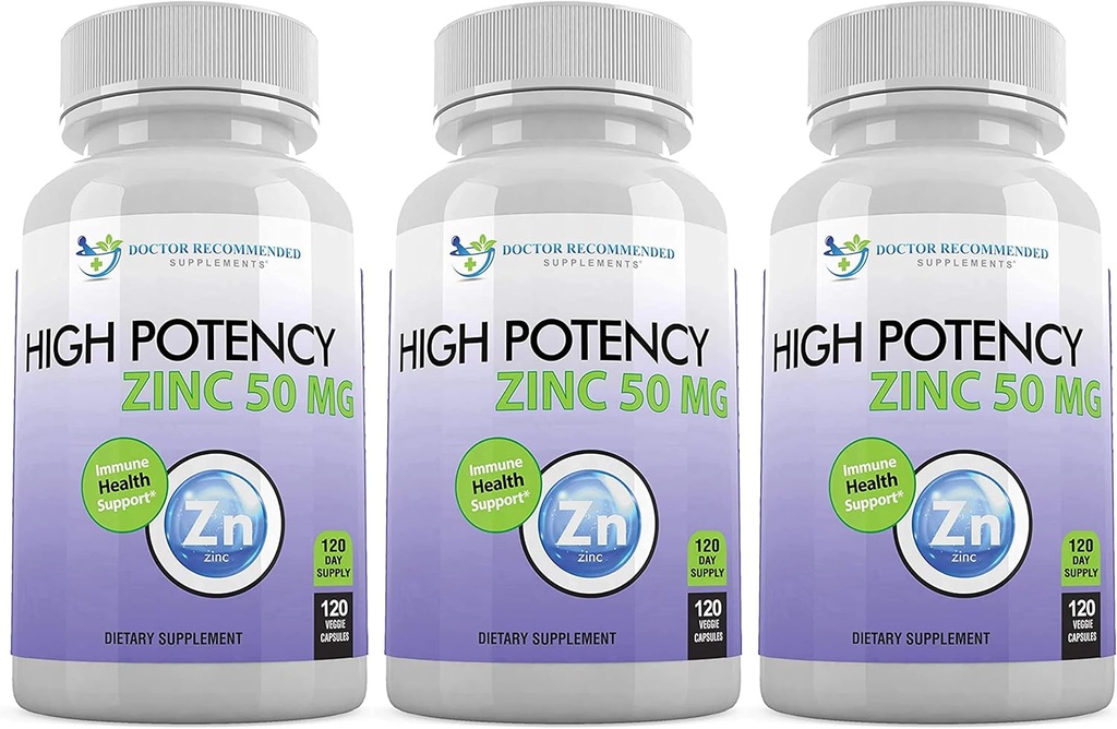 Znc 50 מ"ג - Zinc Picolinate Immune Health Support תוספי 360 Veggie קפסולות למבוגרים ולילדים ויטמין, Well-Absorbed High Potency Pure Zincs - 50 מ"ג Per המשרתים עבור מבוגרים וילדים ויטמין, Well-Absorbed High Potency Pure Zinc