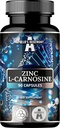 Zinc L-Carnosine 37.5 מ"ג לקפסולה, 90 קפסולות טבעוניות, 3 חודשים אספקה, תוסף Znc ו Amino Acid Beta-Alanine, על ידי ההגמוניה של אפולו.