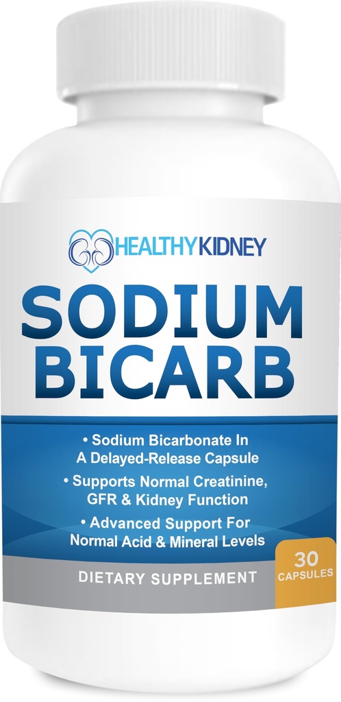 Sodium Bicarbonate 650 Mg Tablet - נדחה לתפקוד רגיל Kidney - Baking Soda Tablets, Sodium Pills, Bicarbonato De Sodio para Tomar, Bicarbonate of Soda - 30 קפסולות