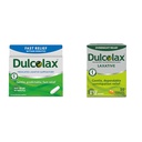 Dulcolax מהיר הקלה Medicated Laxative Suppositories Fast Relief, Rectal Use Only, Bisacodyl, 10 מ"ג & Overnight הקלה Laxative עבור Gentle Constipation הקלה, Bisacodyl 5 מ"ג טבליות, 50 Count Count Countdyl