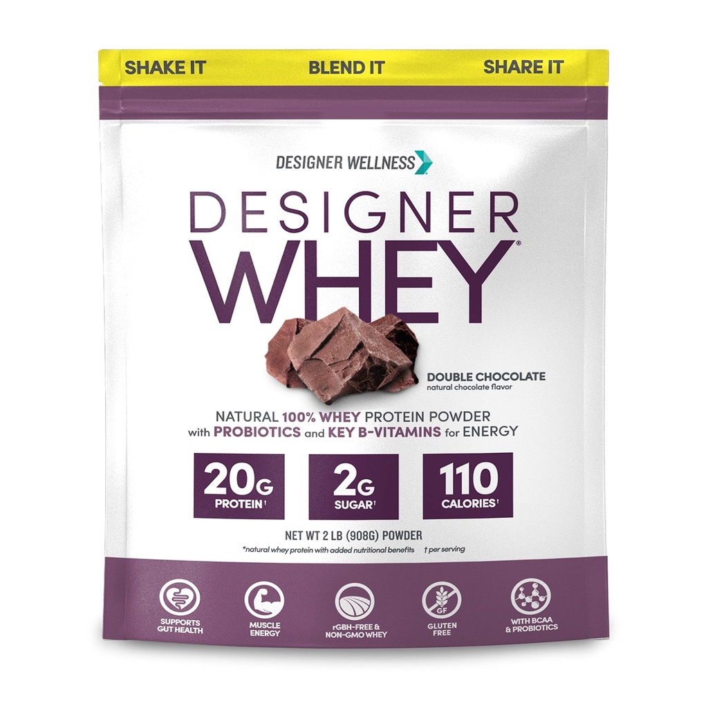 מעצב בריאות, מעצב Whey, אבקת חלבון טבעי Whey עם פרוביוטיקה, סיבים, מפתח B-Vitamins עבור אנרגיה, Gluten-Free & כשר, שוקולד כפול, 2 lb