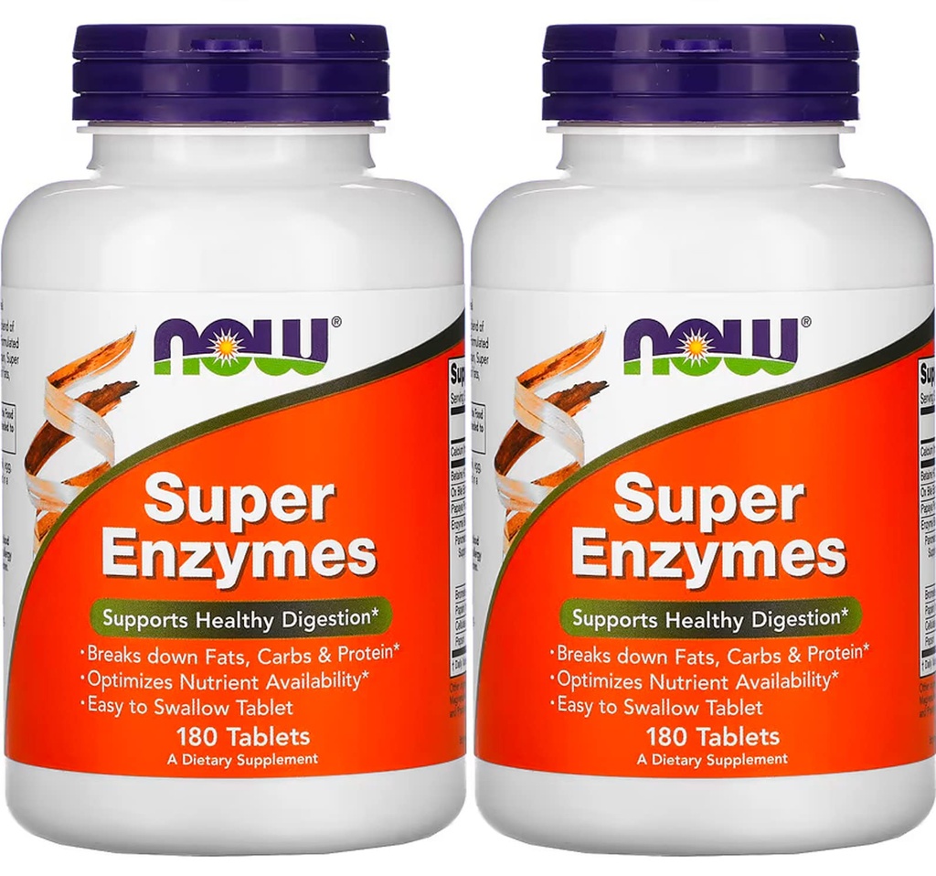 Now Foods Super Enzymes - 180 טבליות