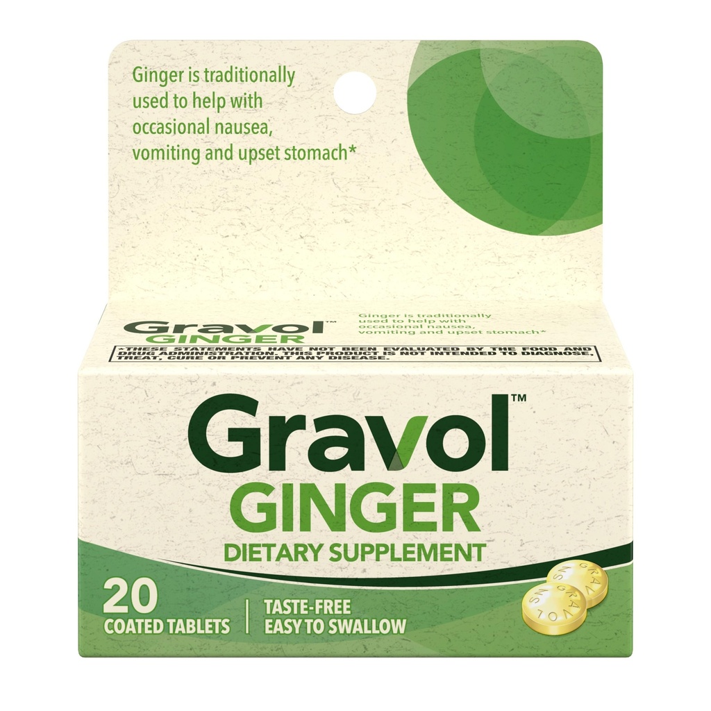 גרוול ג'ינג'ר טבליות עבור Upset Stomach ו Nausea, 20ct
