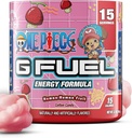G דלק One Piece: Human-Human Energy Drink, Pre Workout Caffeine Mix for Gaming, Sugar Free Focus Amino, ויטמין + Antioxidants, 3.7oz (Cotton Candy, 15 משרתים)