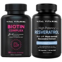 ויטמינים Vital biotin Complex כמוסות + reveratrol קפסולות