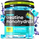 Creatine Monohydrate Gummies מורכב 6200 מ"ג עבור גברים ונשים - 120 חניכיים מתקדמות פורמולה W / L-Taurine + ויטמין B12 עבור כוח שרירים, בונה שרירים, אנרגיה Boost, תוספת טרום-עבודה