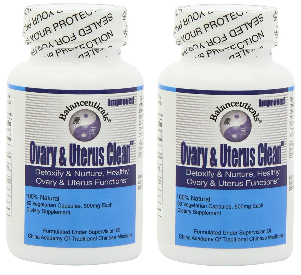 Ovary & Uterus נקי, 500 מ"ג תוספי קפסולות, 60-Count בקבוק (Pack of 2)