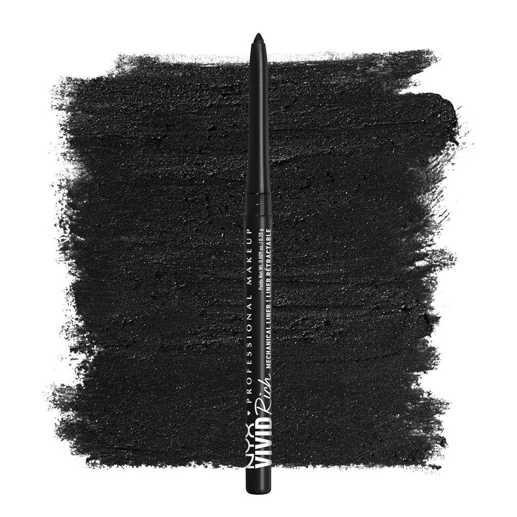 NYX ProFESSIONAL MAKEUP ,Vivid Rich מכני, Creamy Retractable Eyeliner - Always Onyx, Black Eyeliner