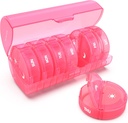 מארגנת גלולות שבועיות 7 יום 2 פעמים ביום, Sukuos Small Travel Pill Box for Pills/Vitamin/Fish Oil/Supplements, Daily Medicine Productionser Box, BPA Free Pill Case, Easy to ניקוי
