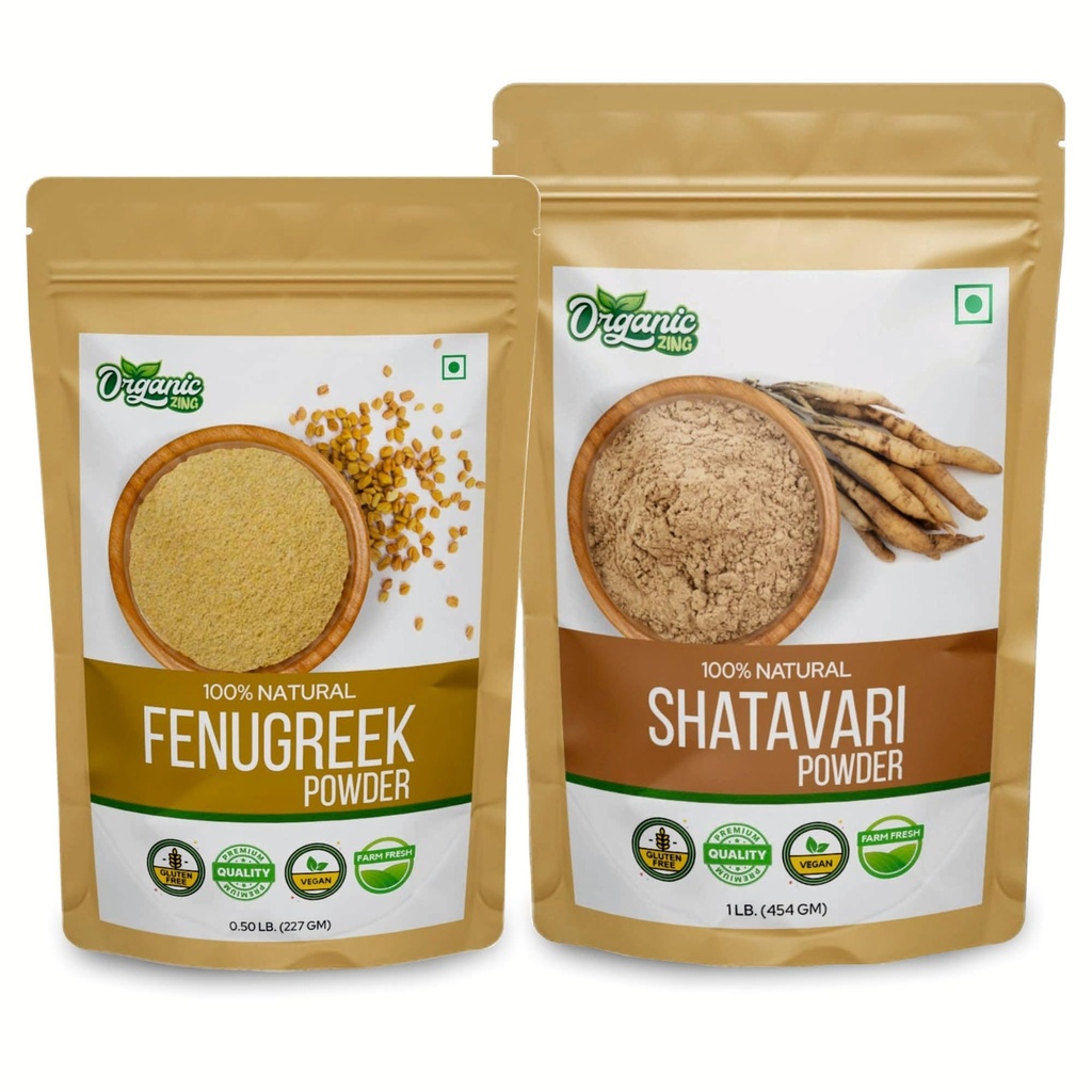 OrganIC ZING Shatavari- 454g & Panugreek אבקת 227g