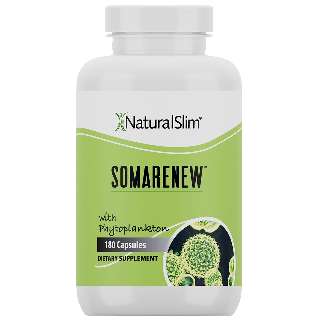 Somarenew Metabolism Booster, Gut Cleanse, Energy Support & Full Body ניקוי תוסף עם Marine Phytoplankton (Omega 3) & Black Fulvic Acid Superfood - 180 קפסולות ירקות