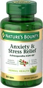 Nature's Bounty Stress Relief, Ashwagandha KSM-66, תומך ב- Occasional Stress Relief, Dietary Supplement, 2 טבליות ליום, טבליות צמחוניות, Gluten Free, 90 Ct