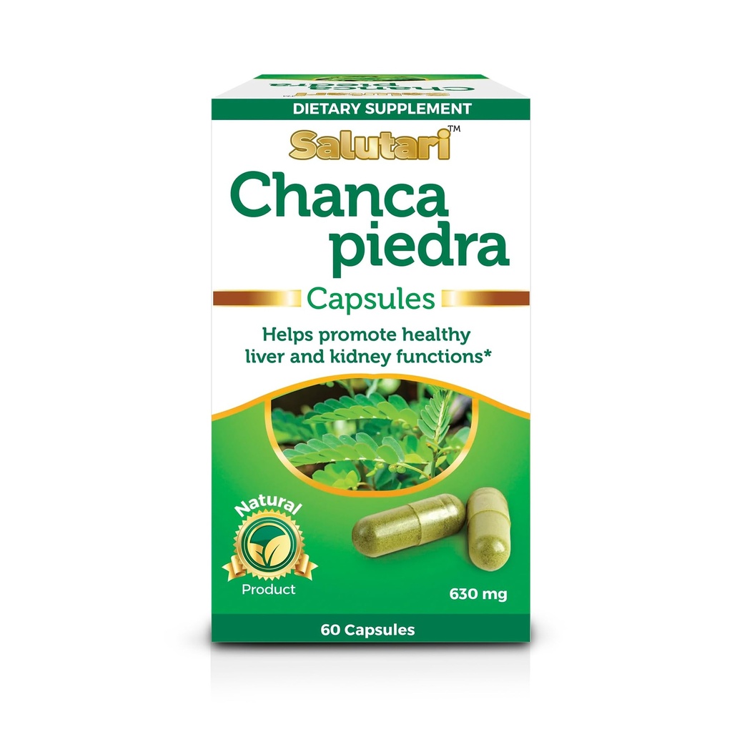 SALUTARI Chanca Piedra Stone Breaker, 60 קפסולות צמחוניות - Natural Stonebreaker תוסף עבור Kidney Health, Liver Cleanse ו- Gallbladder Support - Natural Detox