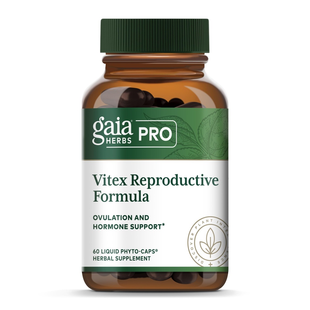 גאיה Herbs Pro Vitex Reproductive פורמולה - איידס בריא Ovulation & Reproductive פונקציונלי * - תוספת עם Chaste עץ ברי, Dandelion Root & הג'ינג'ר Root - 60 נוזל Phyto-Caps (30 משרתים)