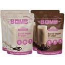 בלנדר Bombs the Bomb Co. Bomb Plant חלבון, שוקולד ו וניל אבקת חלבון עם 21g חלבון, Amino Acids, Zero Sugar, Pea Protein, Cocoa, Chia Seeds, Vanilla & Monk פירות, 60 Srvgs