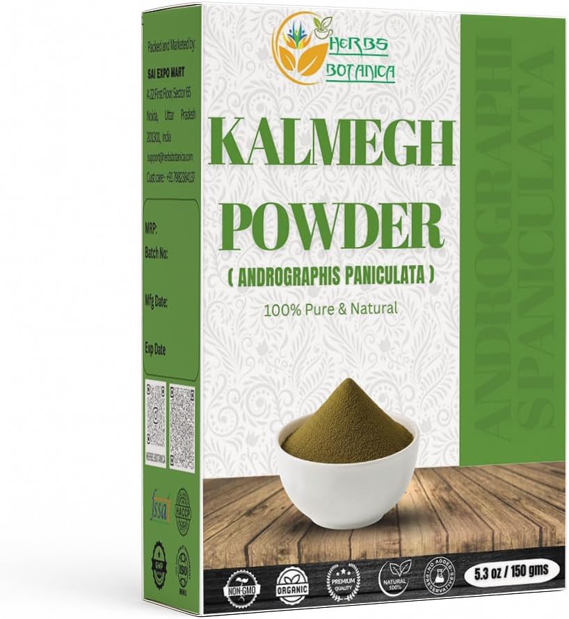 צמחי מרפא צמחיית Herbsa Chemical Kalmegh אבקת 100% Pure Andrographis Paniculata (Green Chiretta Herb) לשימוש צמחי - אבקת אנדרוגרף קרקע יפה 5.3 oz Pack