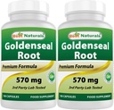 Best Naturals Goldenseal Root 570 מ"ג (Non-GMO) 100 קפסולות (100 Count)