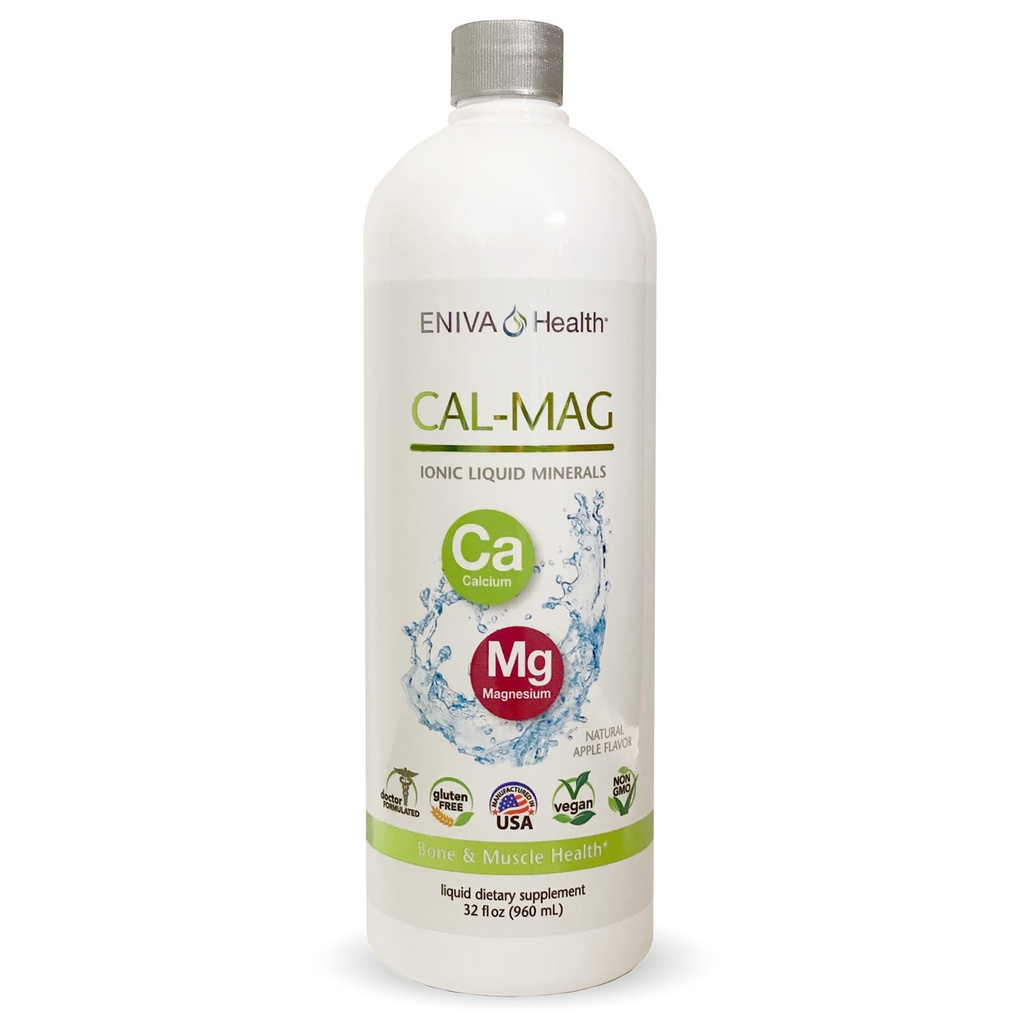 נוזל Ionic Calcium Magnesium תוספת (32oz) עצמות בריאות, שיער, ציפורניים וגוף. דוקטור פורמולה אפס קלוריות Zero Sugar by Eniva Health