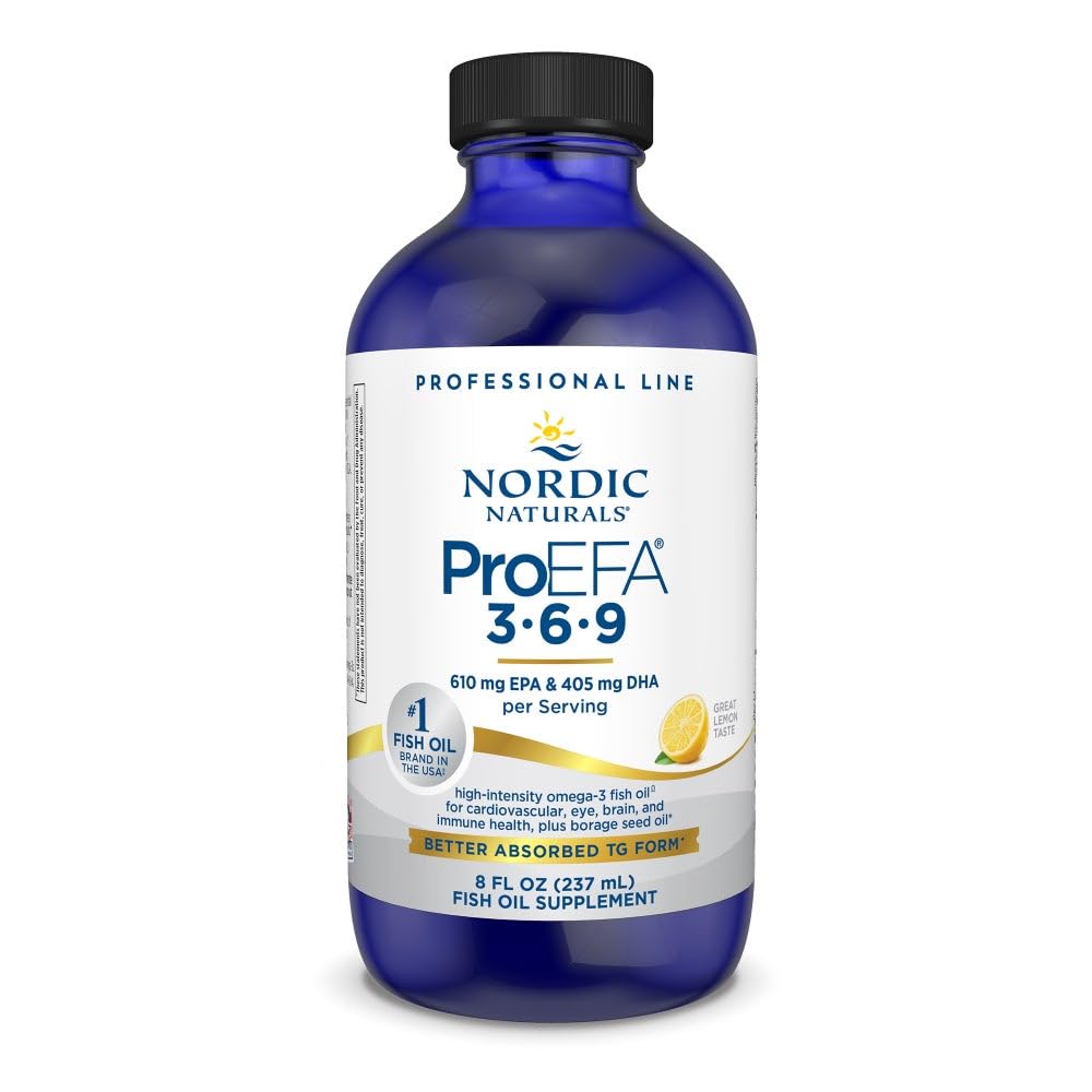 Nordic Naturals ProEFA 3-6-9, Lemon Flavor - 8 oz - 1270 מ"ג אומגה 3 - EPA & DHA עם תוספת GLA - עור בריא, קוגניציה חיובי - Non-GMO - 48 משרתים