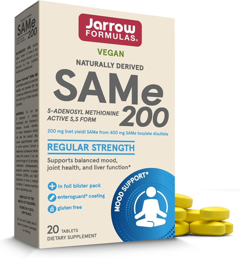 Jarrow Formulas אותו 200 מ"ג, תומך בריאות משותפת, הפונקציה Liver, Brain Metabolism, 20 טבליות, עד 20 יום אספקה