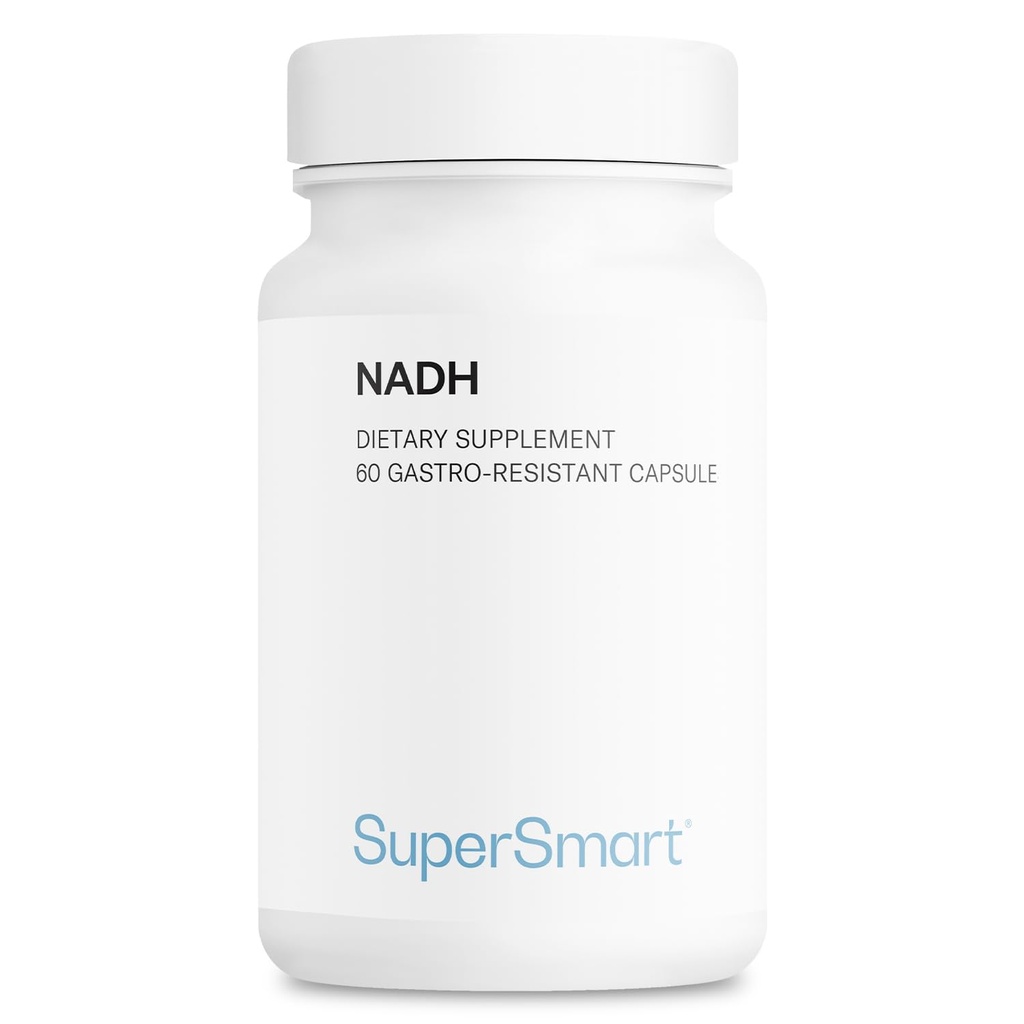 סופר חכם - NADH 5 מ"ג ליום (הופנה מהדף Nicotinamide Adenine Dinucleotide) - תוסף NADH - גלולות אנרגיה | Non-GMO & Gluten חינם - 60 נדחה קפסולות שחרור