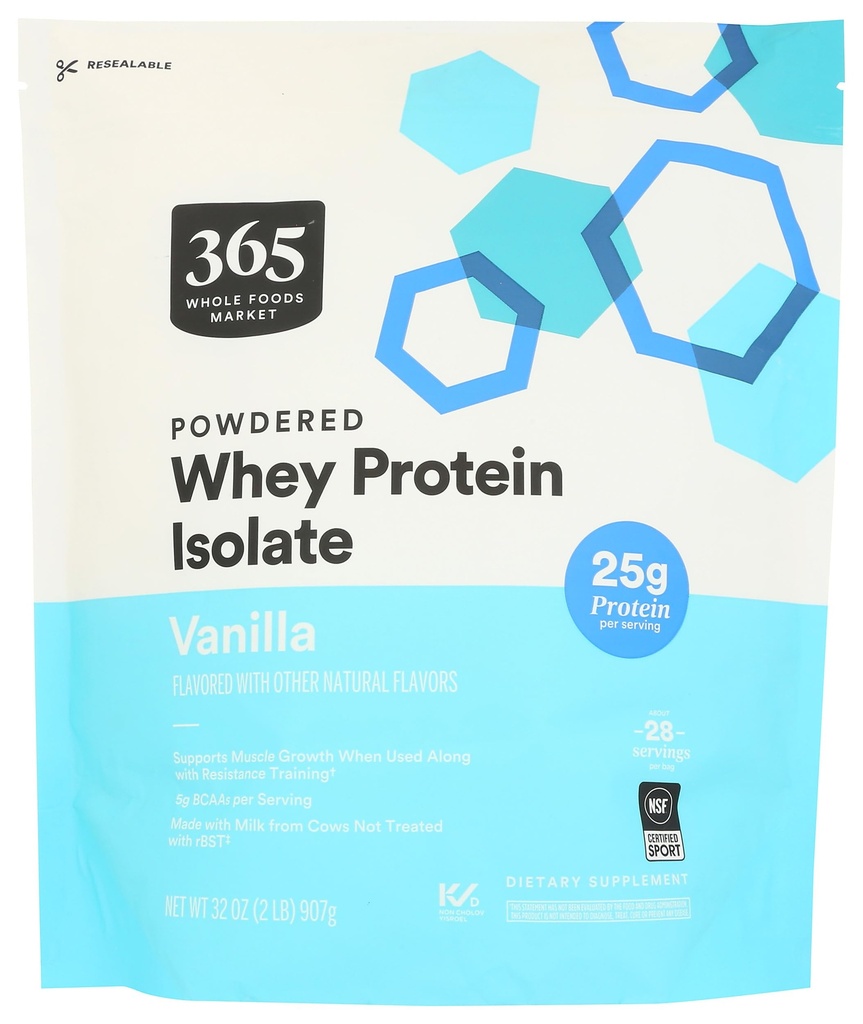 365 על ידי Whole Foods Market, Whey Protein Isolate, Vanilla, 32 Ounce