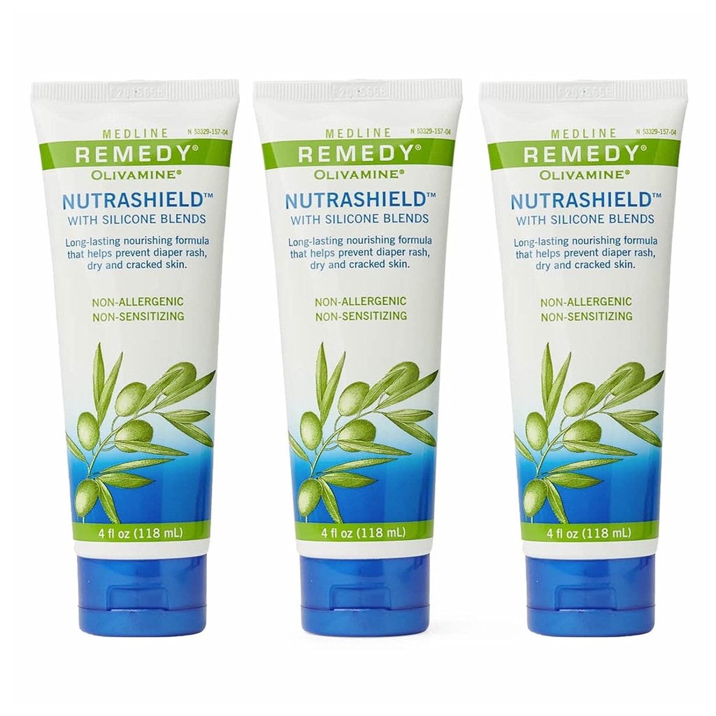 Medline Remedy Nutrashield, Skin Protection, Relieves Chapped or Cracked Skin, אידיאלי עבור עור דנון יבש, 4 oz (Pack של 3)