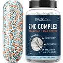 Znc תוסף Microbeadlets עם Copper עבור תמיכה Immune; גבוה מאוד Absorbable Zinc Bisglycinate & Orotate עם 2 מ"ג Chelated Copper + ויטמין B6 | טבעוני, Gluten-Free | 60 קפסולות (2 חודשים אספקה)