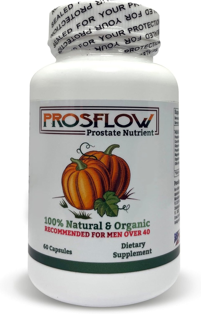 Prosflow אורגני Prostate מזונות 60 קפסולות, תמיכה בריאות גברים