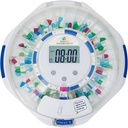 SenyerKare 28-Day Automatic Pill Dispenser עם אזעקה & אלצהיימר, מארגנת התרופות W/Easy-Read LCD Display, Sound & Light & Key התראות עבור תרופות, ויטמינים, תוספים, Clear Lid