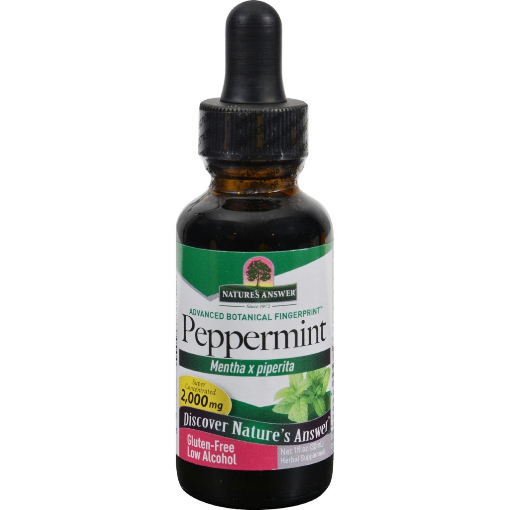 Nature?s תשובה פפרמיניט Leaf Mentha x Piperita Gluten Alcohol Free Herbal תוסף תומך פונקציונליות עיכול בריאה*? 1 FL Oz