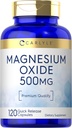 Carlyle Magnesium Oxide 500 מ"ג | 120 קפסולות | איכות פרימיום | Non-GMO ו- Gluten Free Supplement