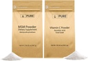 אבקת ויטמין C & Methylsulfonylmethane MSM אבקת Bundle, (2 lb) תמיד טהור, תוספי תזונה