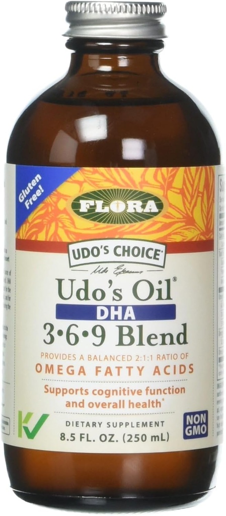 אומגה 3-6-9 DHA שמן 8.5 oz - non-GMO & Gluten Free