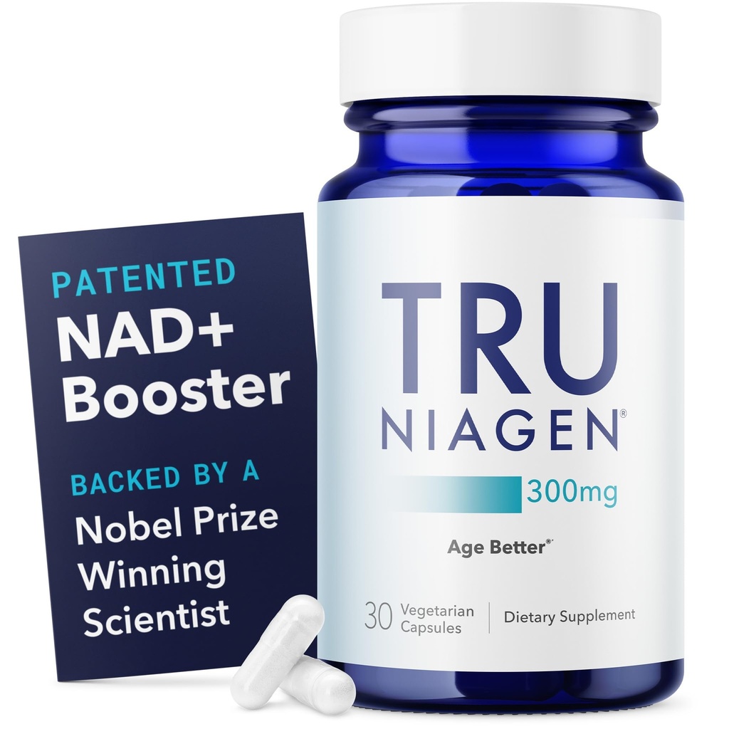 TRU NIAG פטנטיםed NAD+ תוספת עבור אנטי Aging ו- Cell Regeneration, 300 מ"ג Niagen, 30 משרתים | תמיכה ב- Cell Energy, Brain, השרירים | Nicotinamide Riboside (NR) לקחת 1 Daily | 1 בקבוק 1