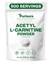 אבקת Acetyl L-Carnitine, 250g, ALCAR אבקה, Amino Acid תוסף, Acetyl L-Carnitine תוסף ביצועים קוגניטיביים טובים יותר ו-Moscular Endurance, Gluten Free, non-GMO, 500 משרתים