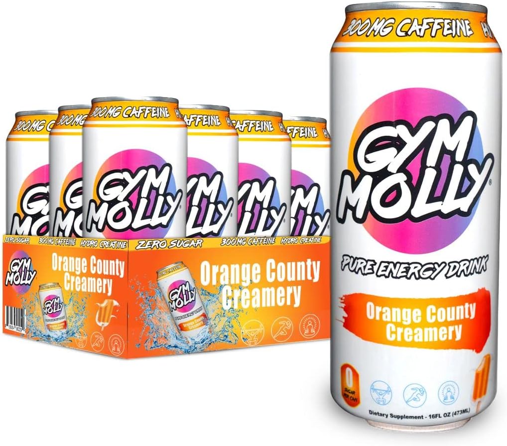 התעמלות מולי Orange County Creamery Energy Drink Cans | Zero Sugar | Hydro Creatine