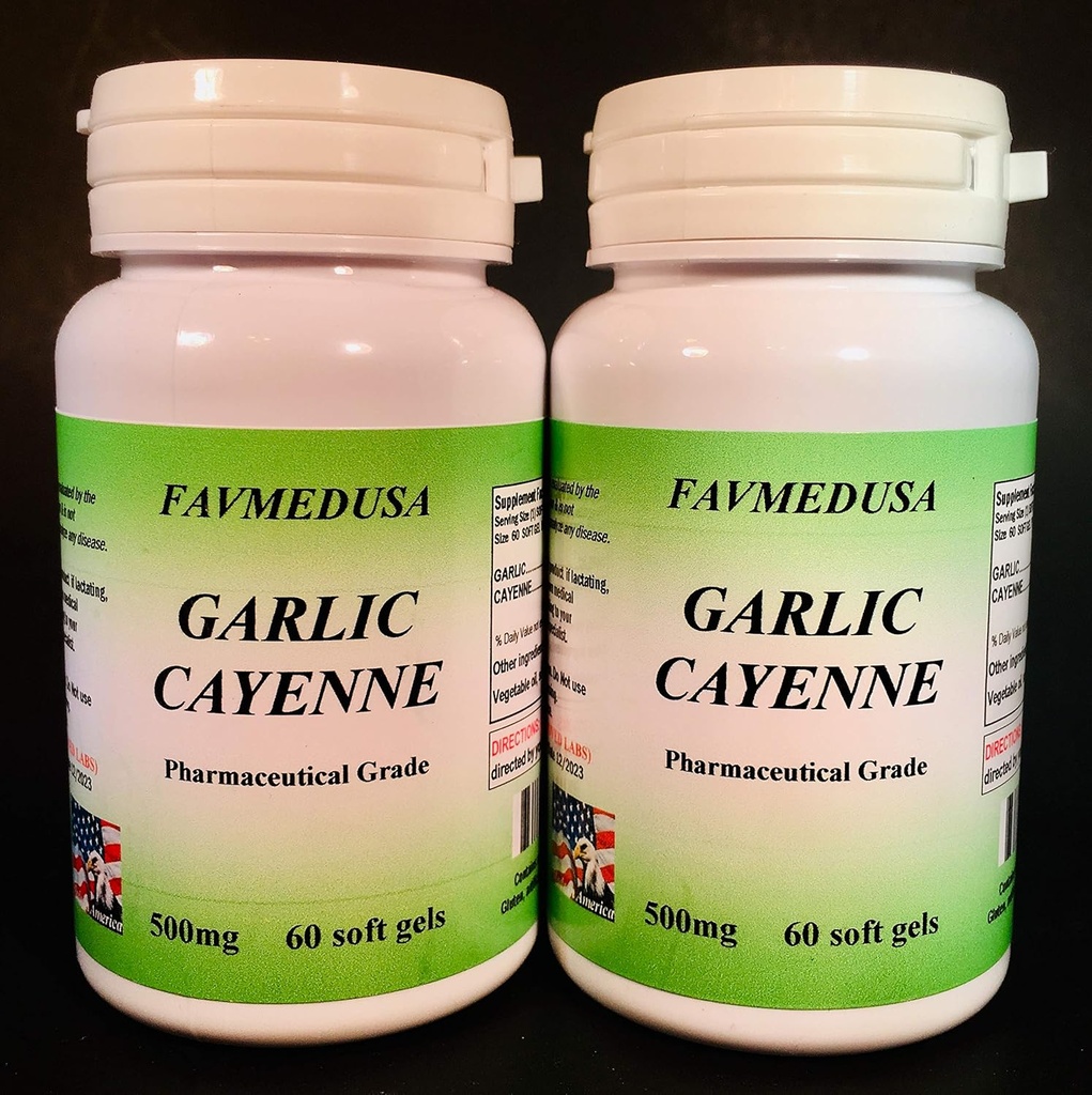 Garlic Cayenne, Made in USA - 120 (2x60)